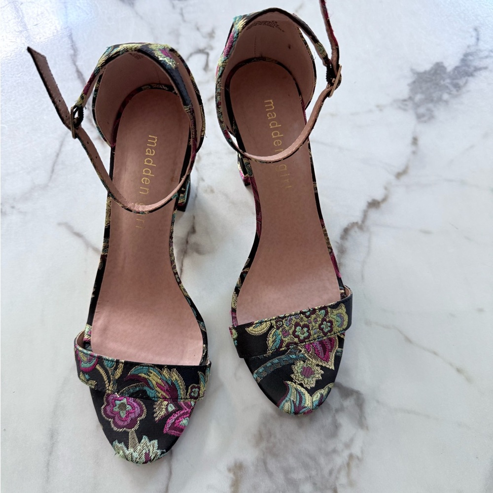 Madden Girl Women's Floral Heels - Black - Picture 2 of 9